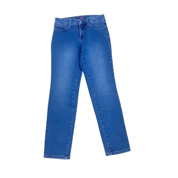 Nydj mid tone Alina legging denim stretch lift tuck technology size 2 petite - Picture 1 of 5